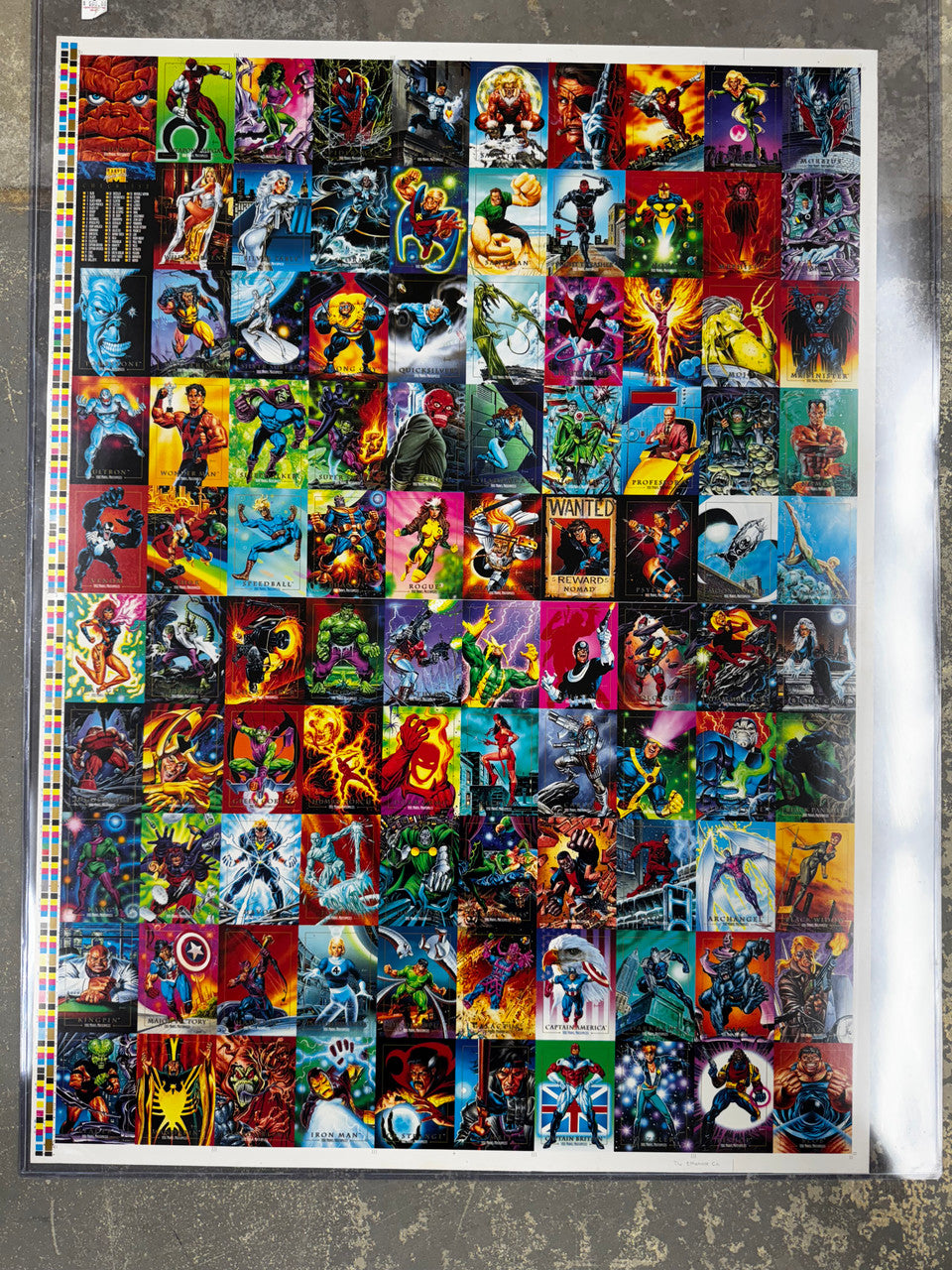 1992 Skybox Marvel Masterpieces Full Uncut Card Sheet