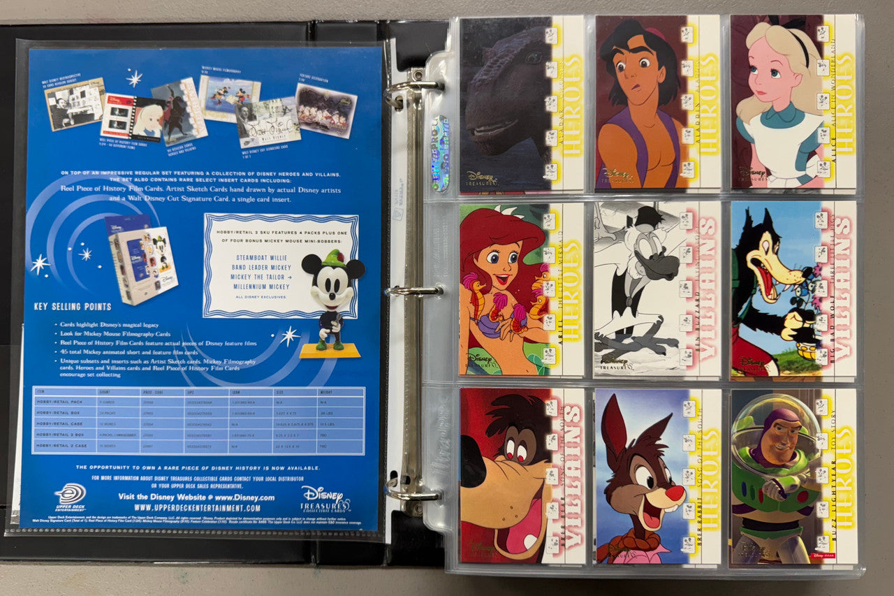 2003-04 Upper Deck Disney Treasures 1-3+Holiday Complete Sets W/ Inserts+Binder