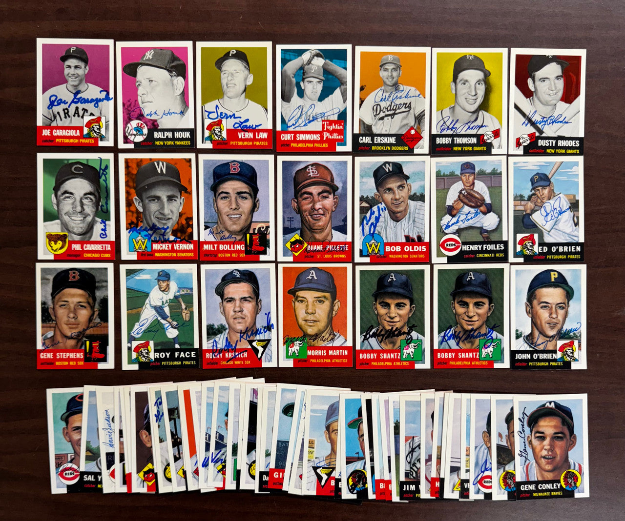 1991 Topps Archives 1953 Lot of 60 Signed Autographed Houk Garagiola