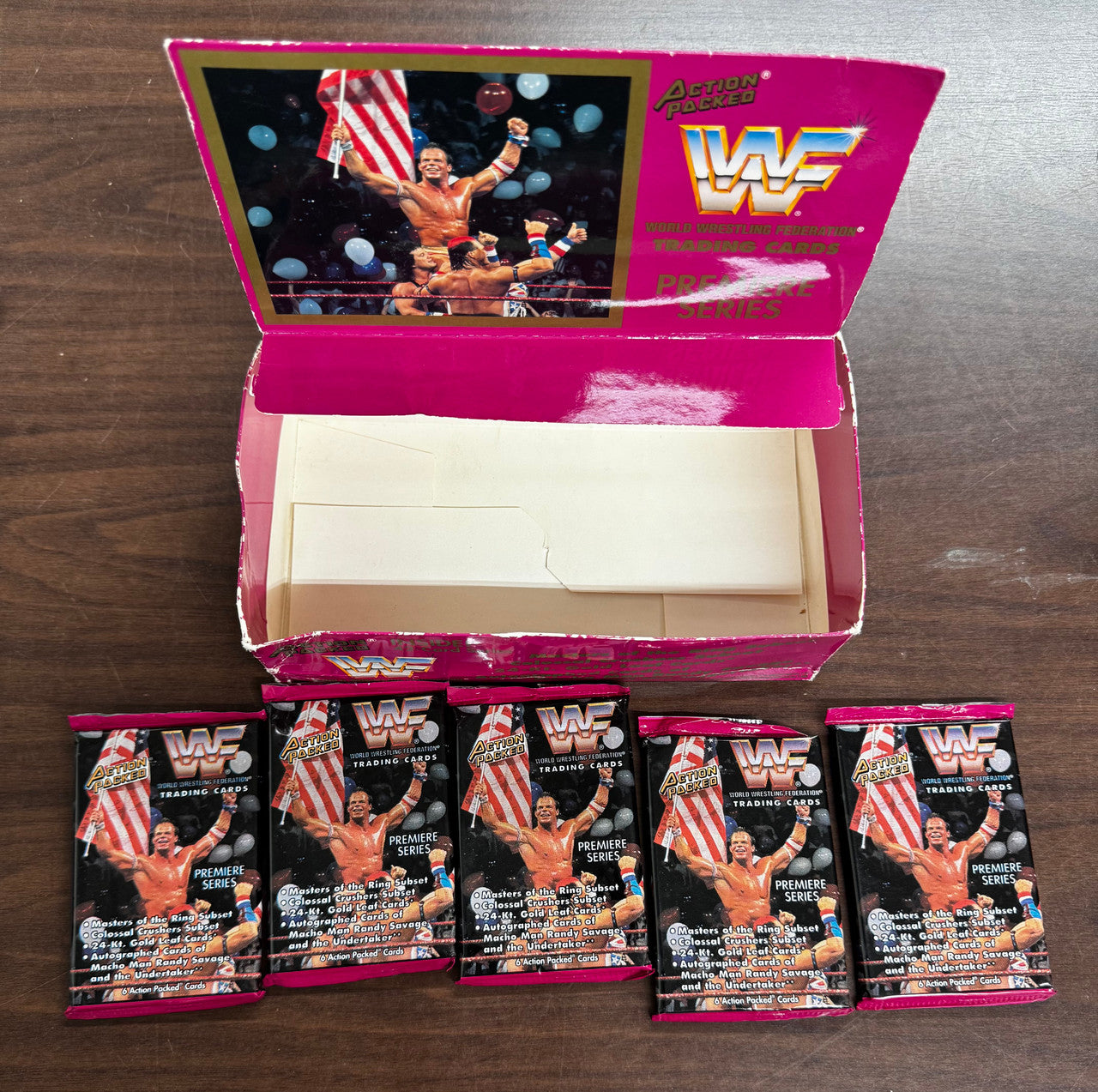 1994 Action Packed WWF Near Complete Set 40/42 w/ Empty Box + Wrappers