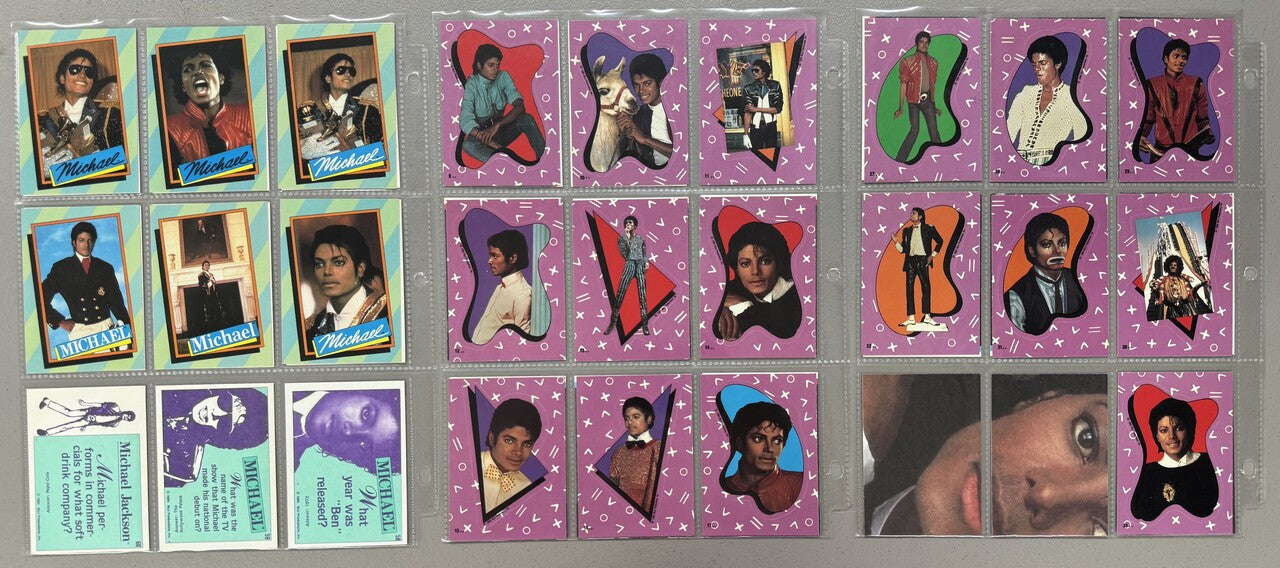 1984 Topps Michael Jackson Series 1-2 Complete Sets W/ Stickers NM