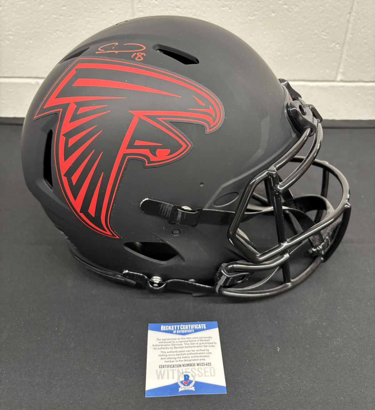 Calvin Ridley Signed Autographed Helmet Authentic Eclipse BAS Cert