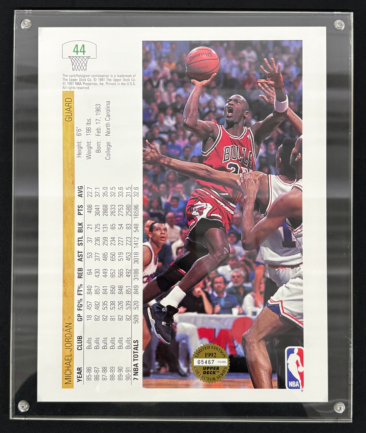 1992-93 Upper Deck Authenticated Michael Jordan Oversized W/Box /10,000 #44