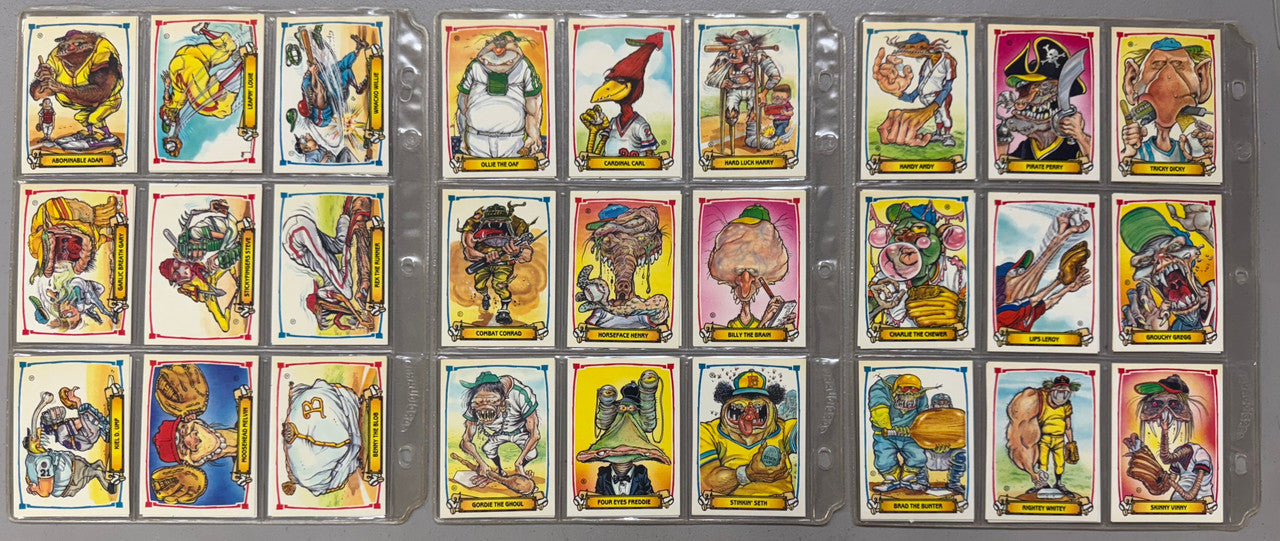 1988 Leaf Awesome All-Stars & Baseball Gross Out Complete Sets