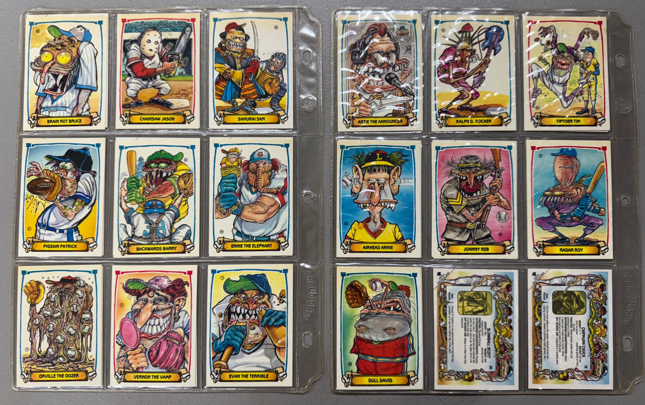 1988 Leaf Awesome All-Stars & Baseball Gross Out Complete Sets