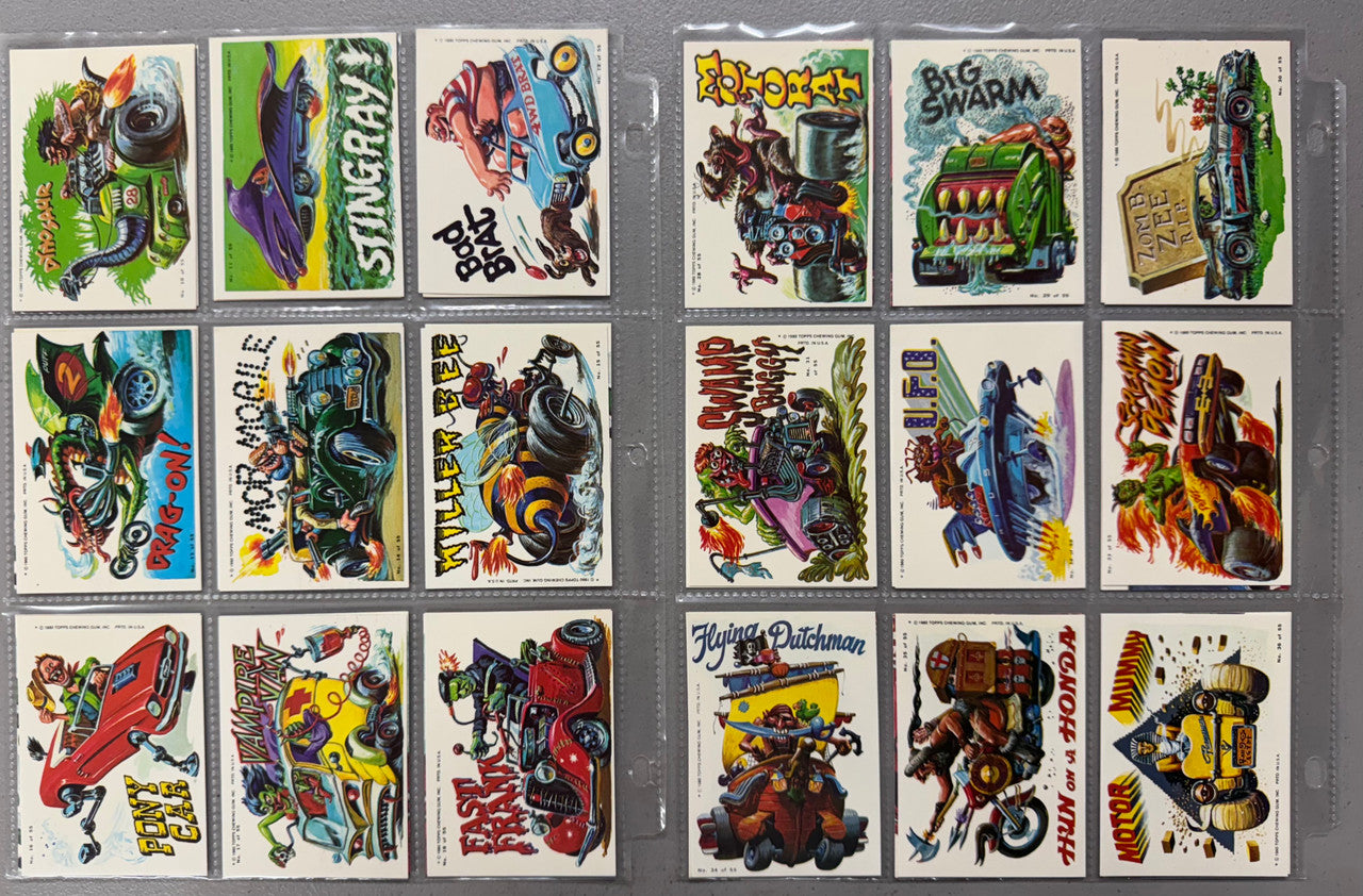1980 Topps Weird Wheels Complete Card Sticker Set NM