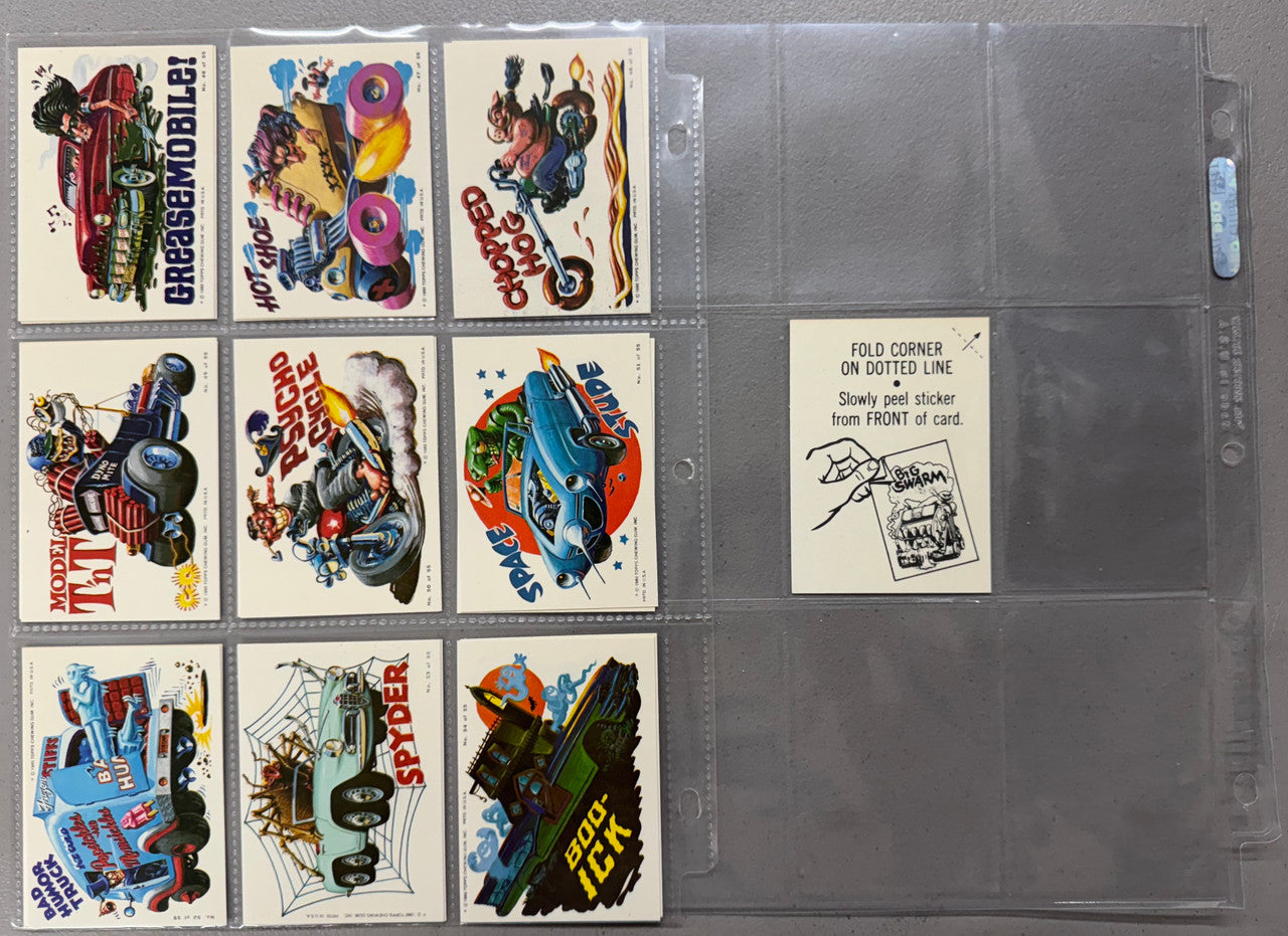 1980 Topps Weird Wheels Complete Card Sticker Set NM