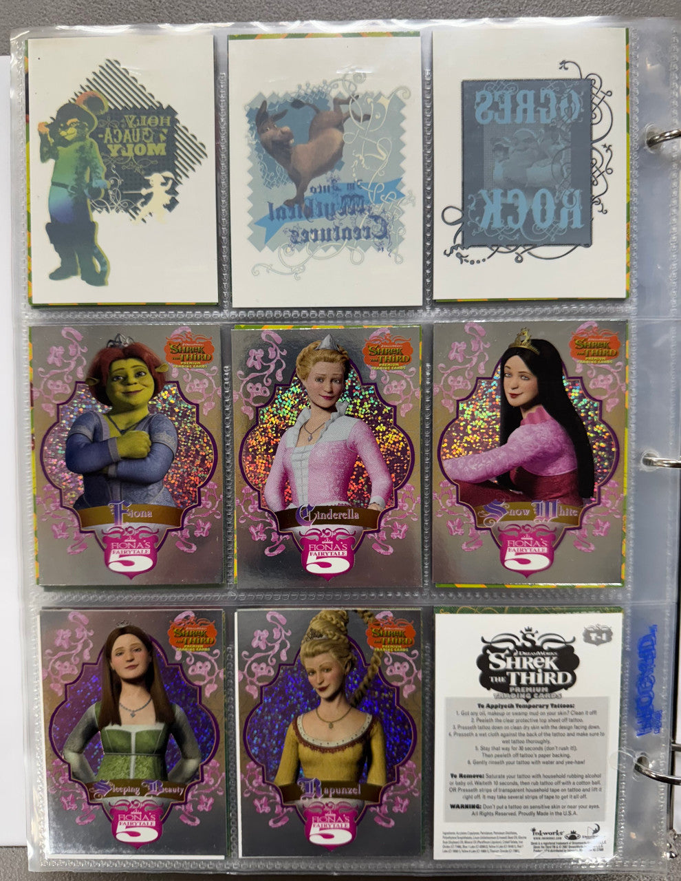 2001-07 Dart/Comic Images/Inkworks Shrek 1-3 Complete Sets W/ Inserts