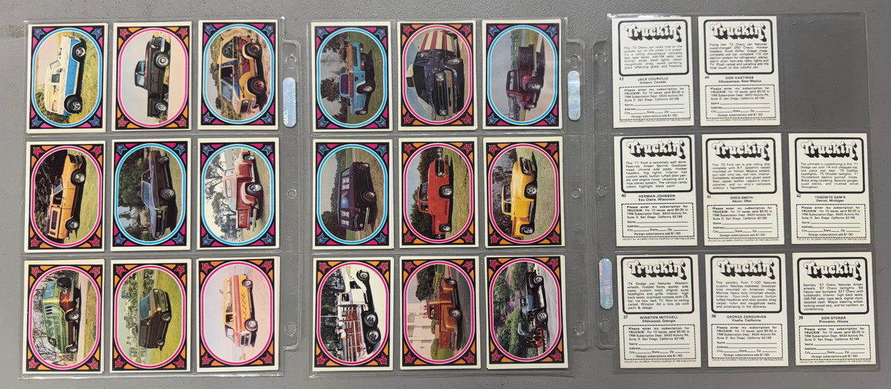 1975 Donruss Truckin' Complete Card Set EX