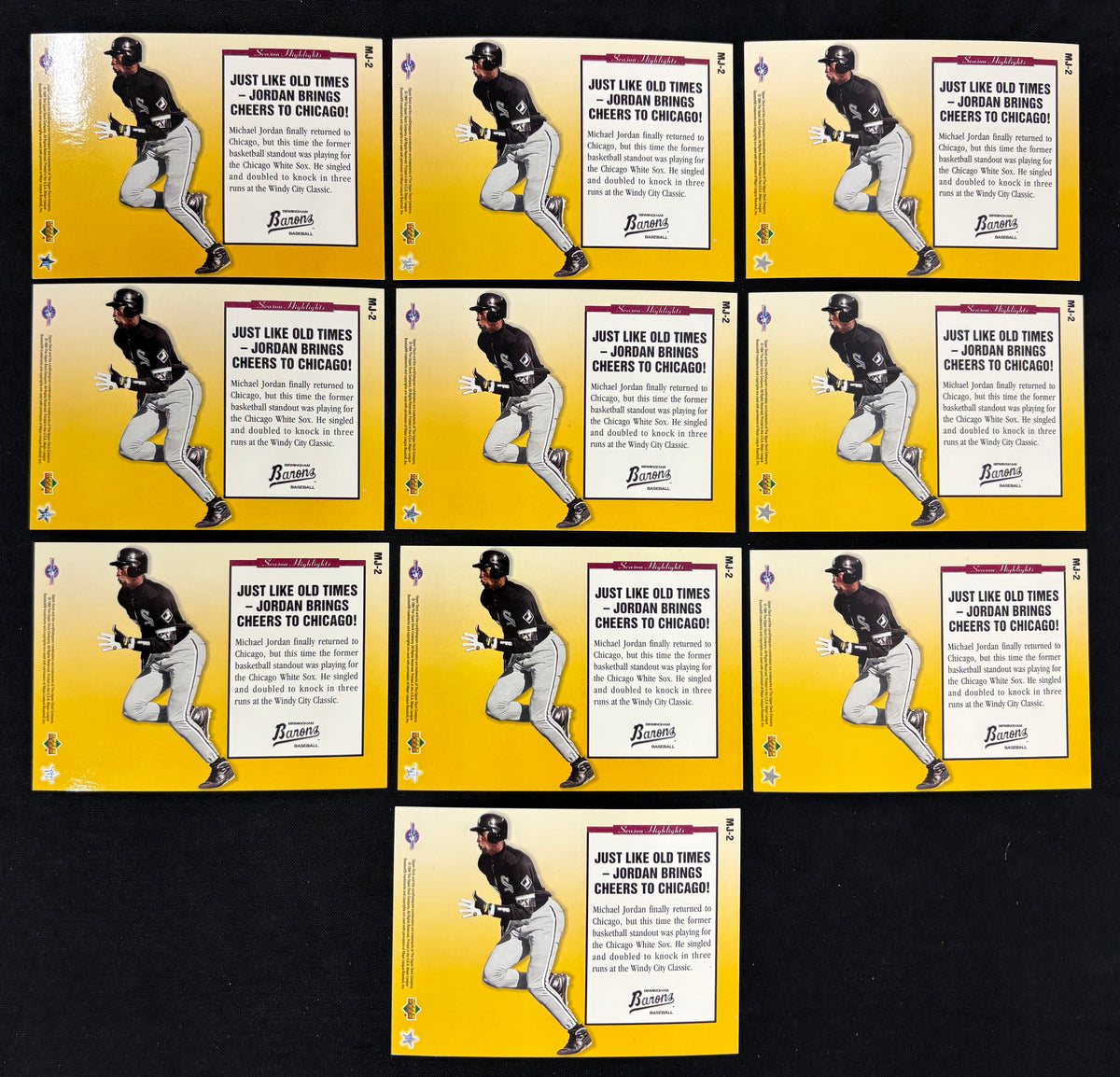 1994 Upper Deck Michael Jordan Season Highlights #MJ-2 (Lot Of 10)