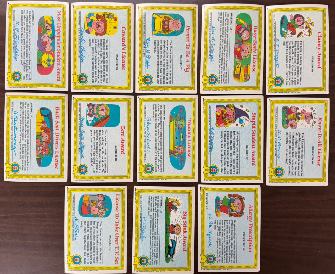 1986 Topps Garbage Pail Kids GPK Series 1 Giant Card Lot