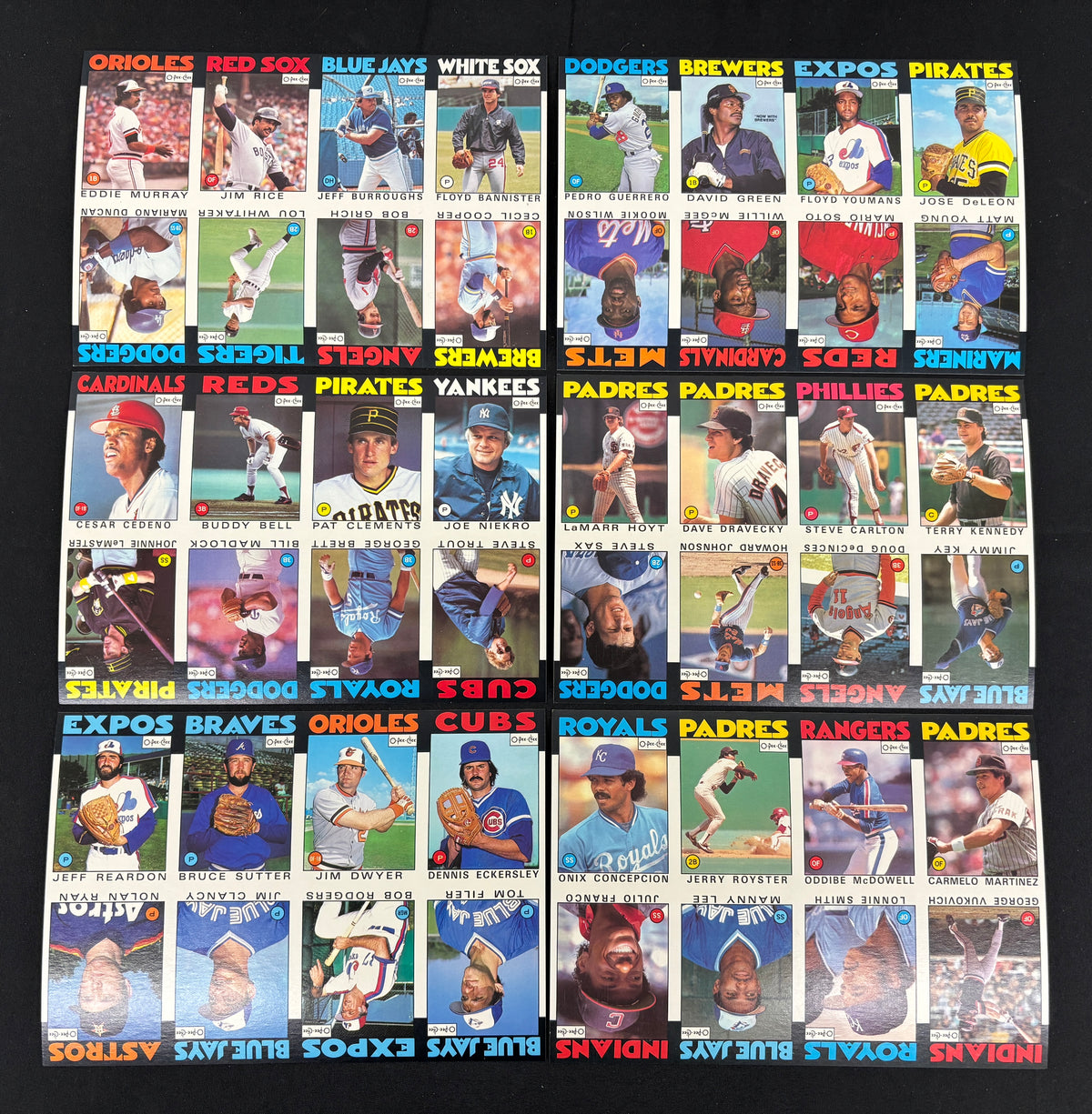 1986 O-Pee-Chee Baseball Uncut Panel Sheet Complete Set (396/396)