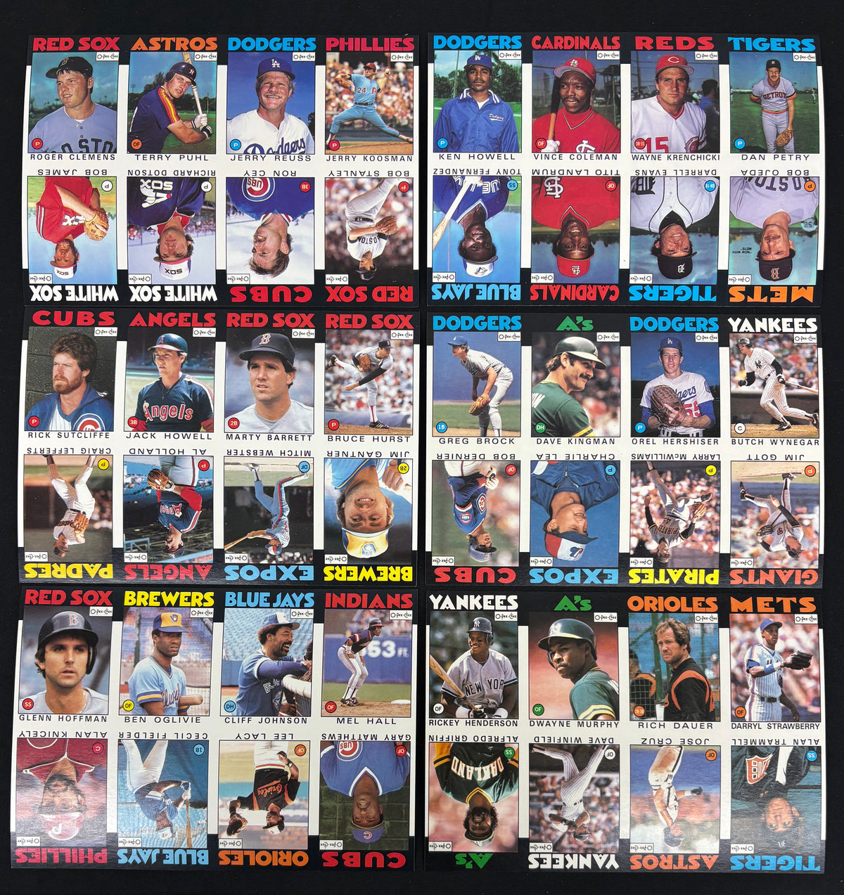 1986 O-Pee-Chee Baseball Uncut Panel Sheet Complete Set (396/396)