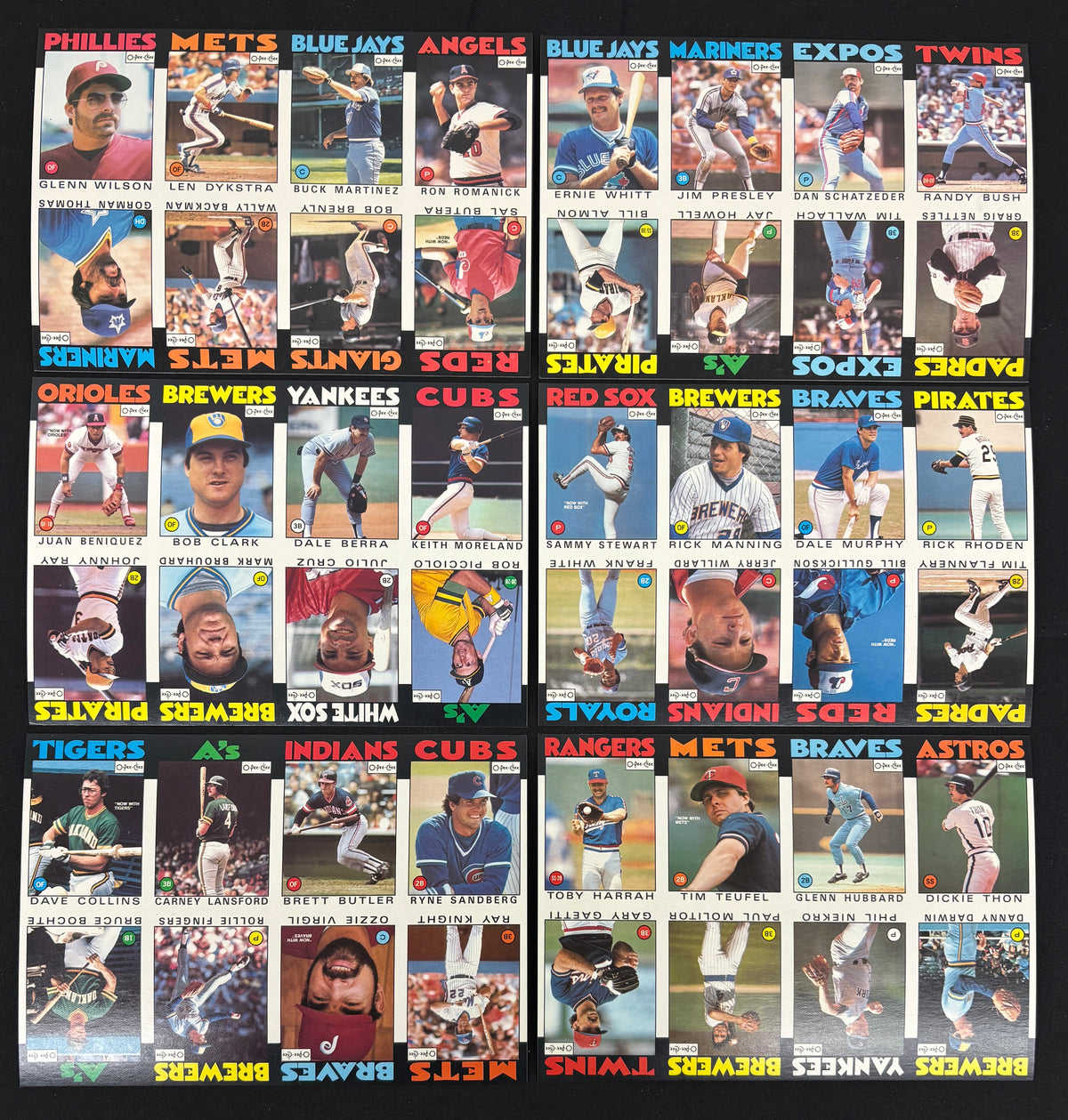 1986 O-Pee-Chee Baseball Uncut Panel Sheet Complete Set (396/396)
