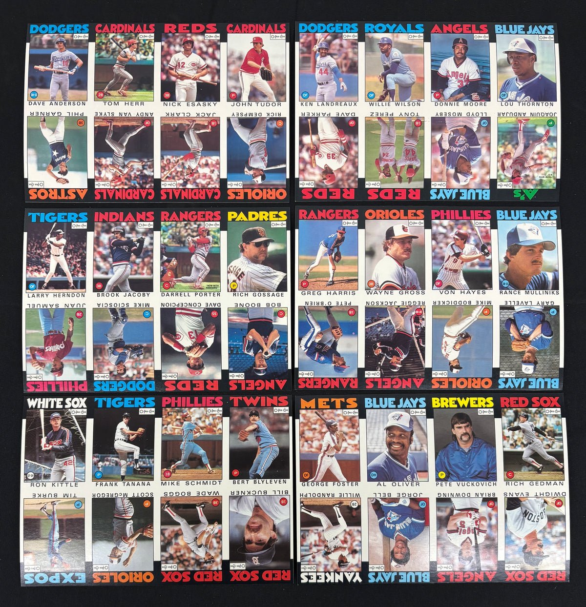1986 O-Pee-Chee Baseball Uncut Panel Sheet Complete Set (396/396)