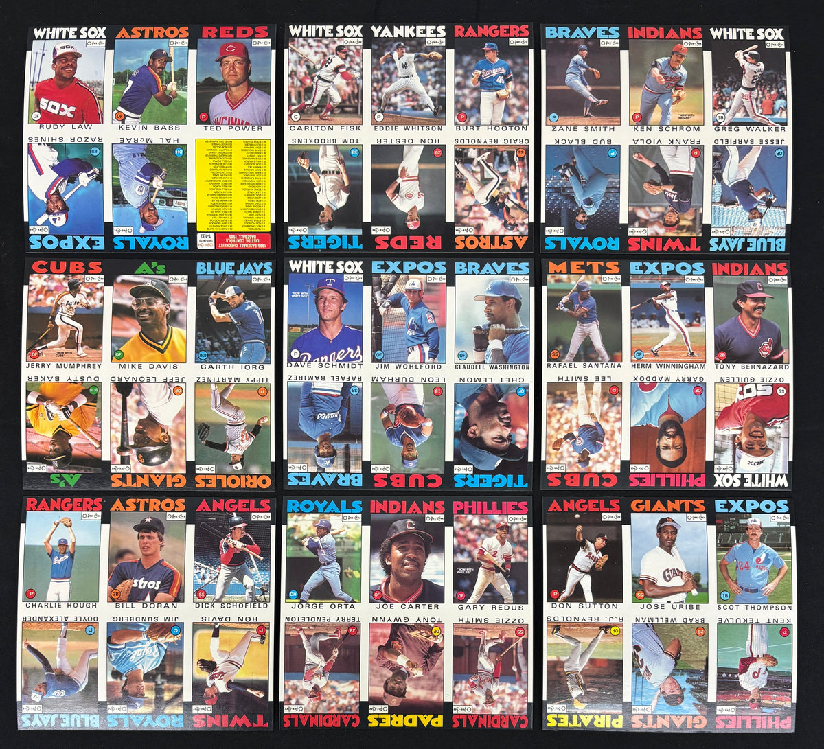1986 O-Pee-Chee Baseball Uncut Panel Sheet Complete Set (396/396)