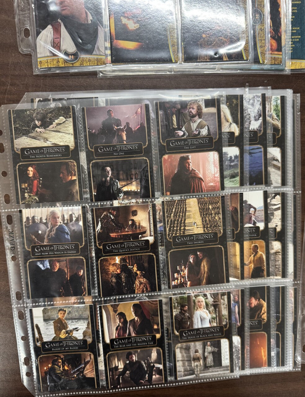 Action Adventure Complete Collector Card Sets, The Mummy, Game of Thrones