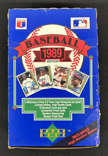 1989 Upper Deck Baseball High Series Wax Box (36 Sealed Packs)