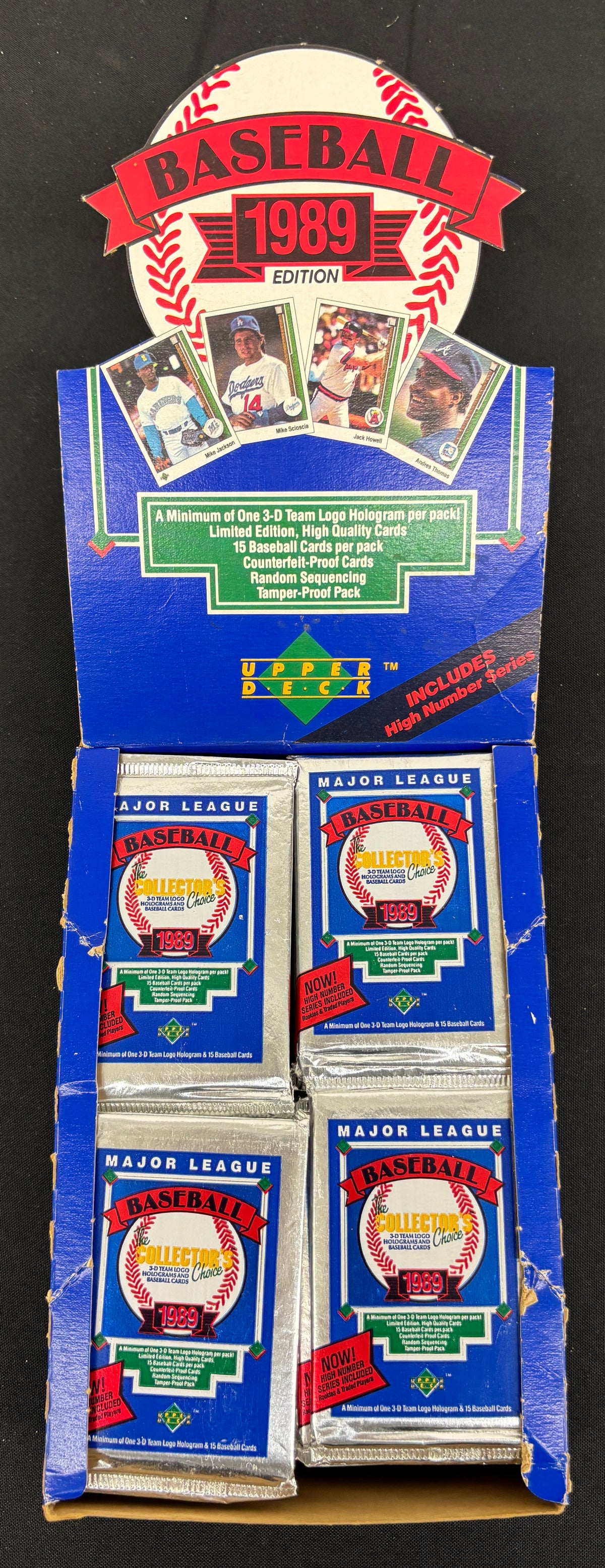 1989 Upper Deck Baseball High Series Wax Box (36 Sealed Packs)