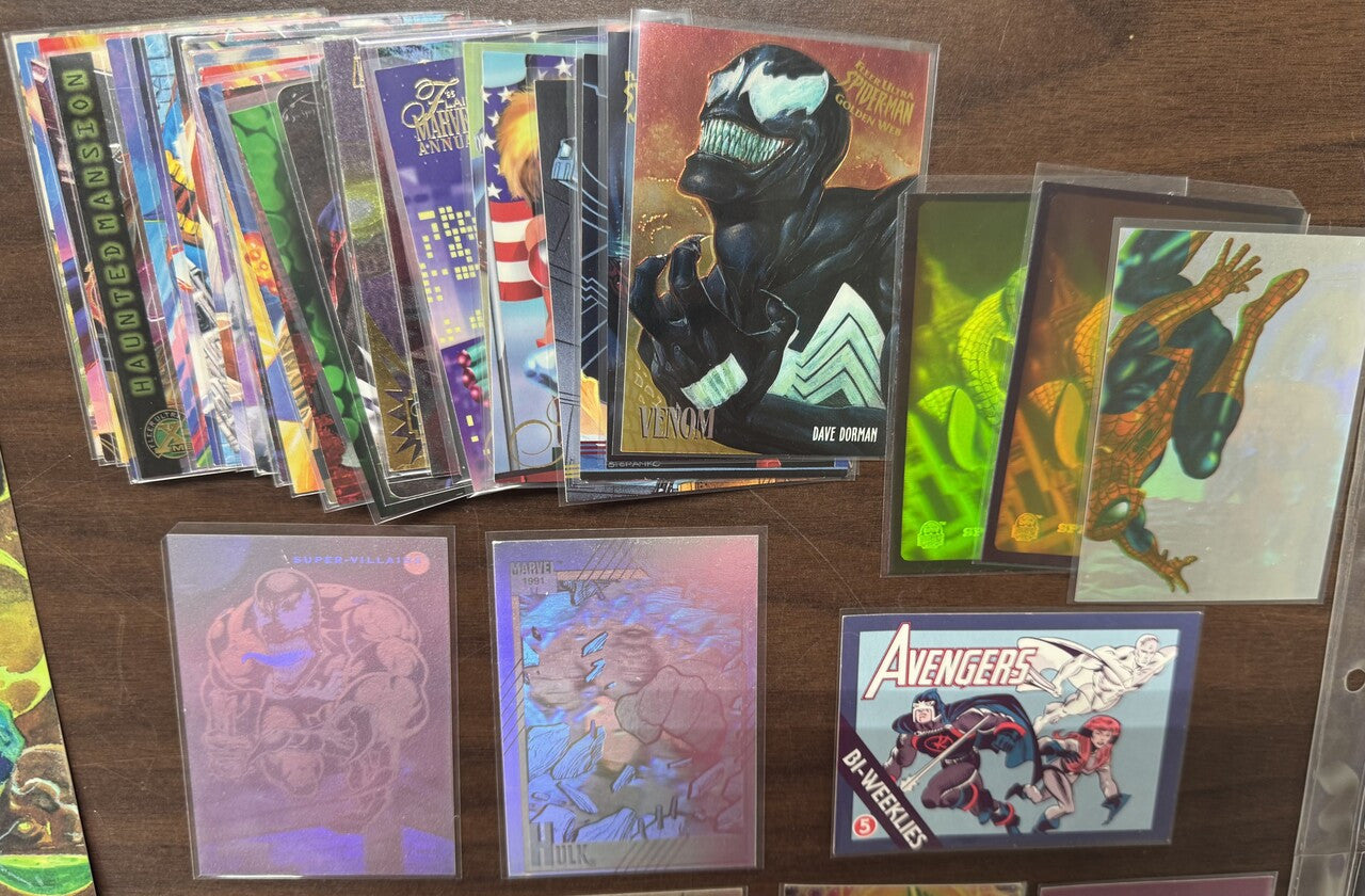 Marvel Universe Collector Card Complete Sets, Spider-Man, Wolverine, Holo, Foil