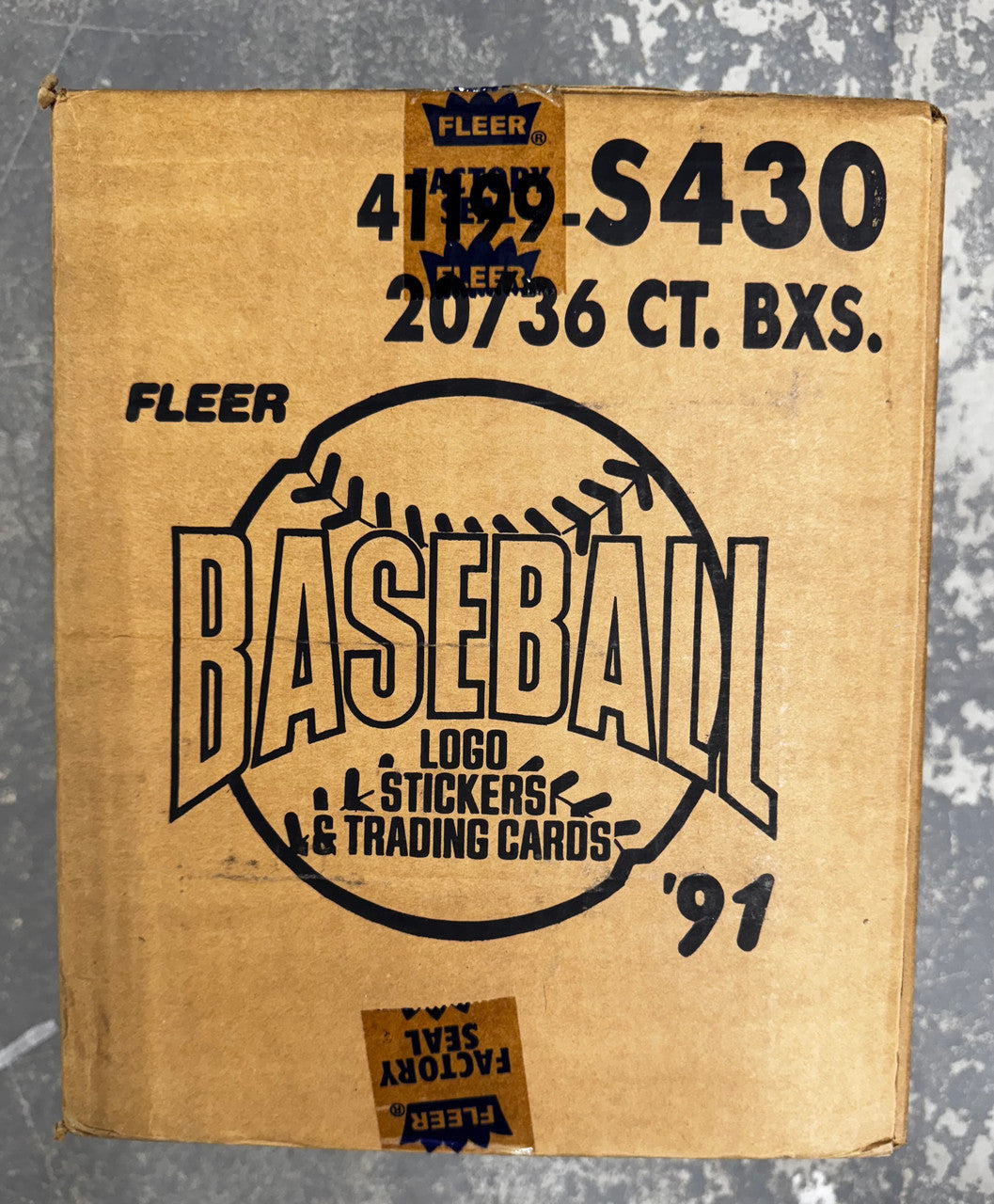 1991 Fleer Baseball Wax Case Factory Sealed