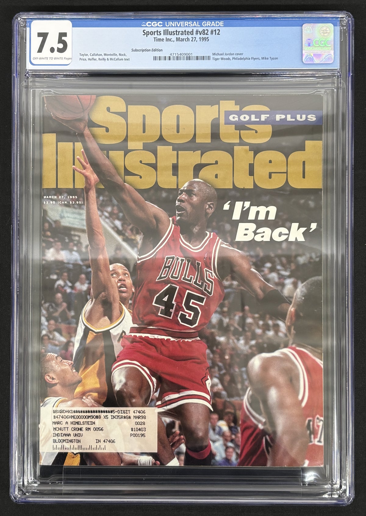 1995 Sports Illustrated Vol. 82 Michael Jordan "I'm Back" Magazine #12 CGC 7.5