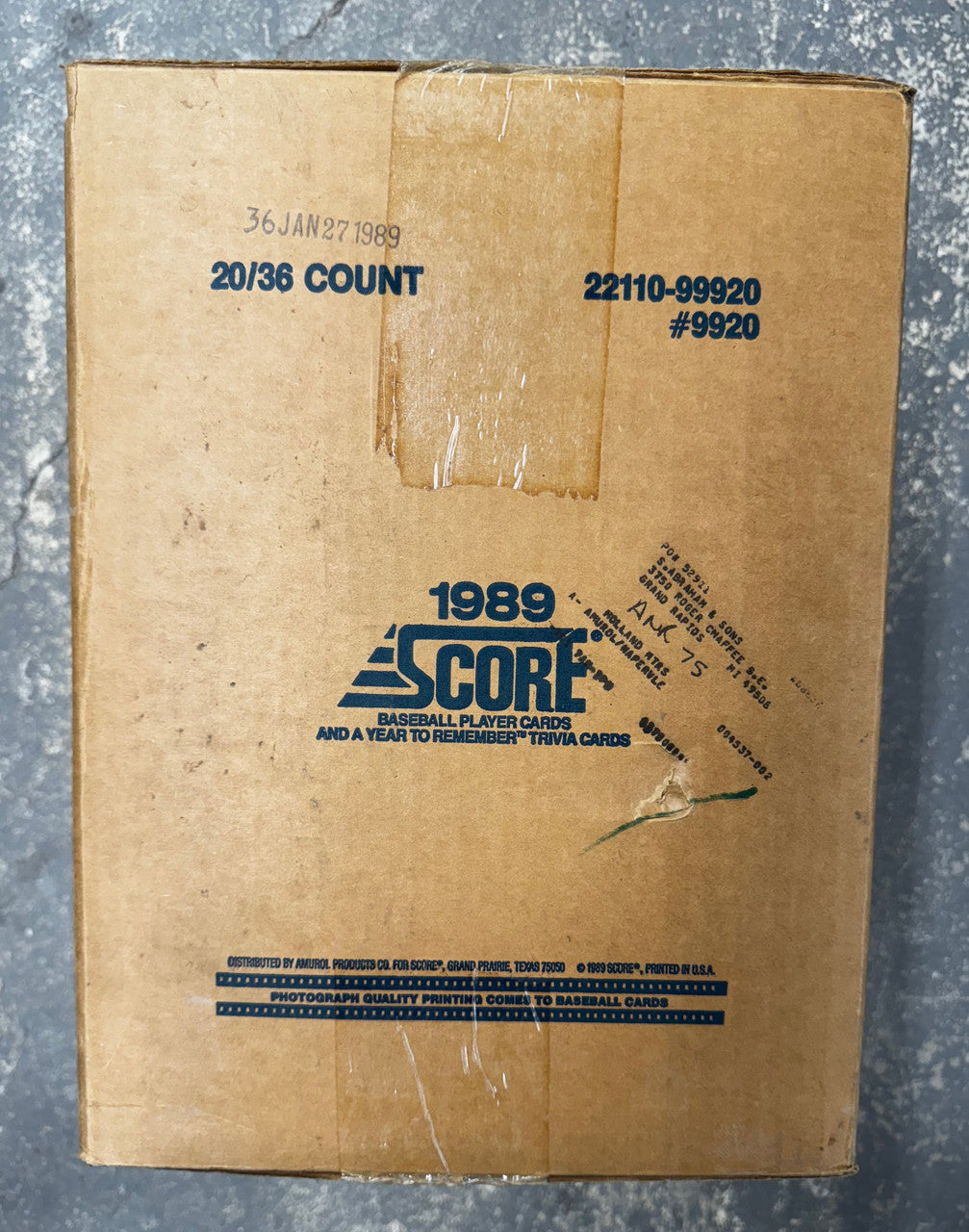 1989 Score Baseball Wax Case Factory Sealed