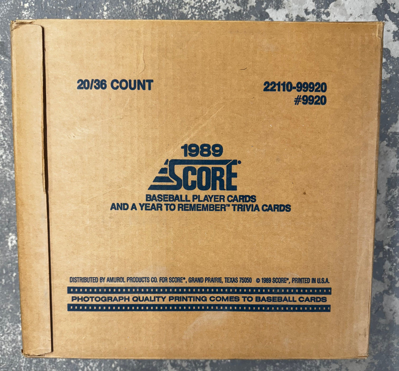 1989 Score Baseball Wax Case Factory Sealed