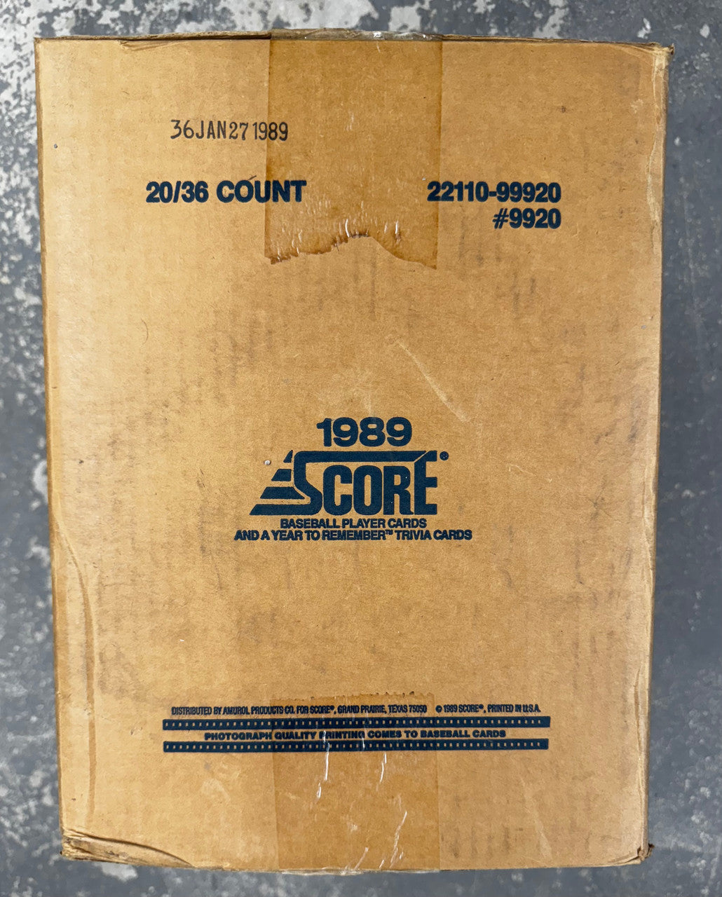 1989 Score Baseball Wax Case Factory Sealed