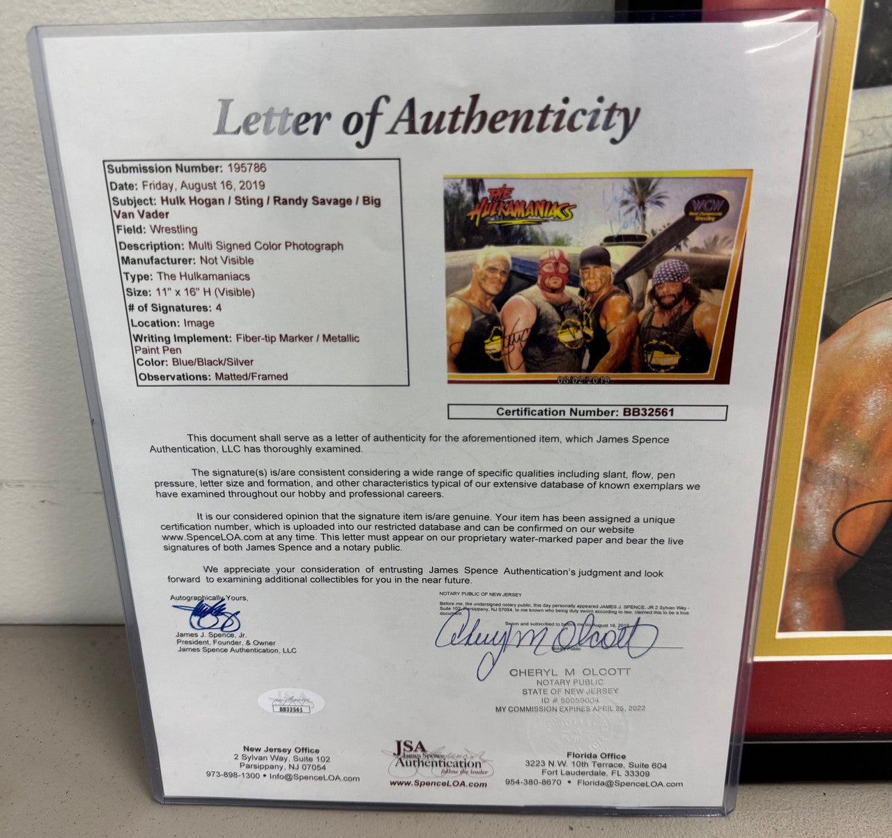 WCW The Hulkamaniacs Poster Signed Autograph JSA Hulk Hogan, Macho Man, Vader, Sting
