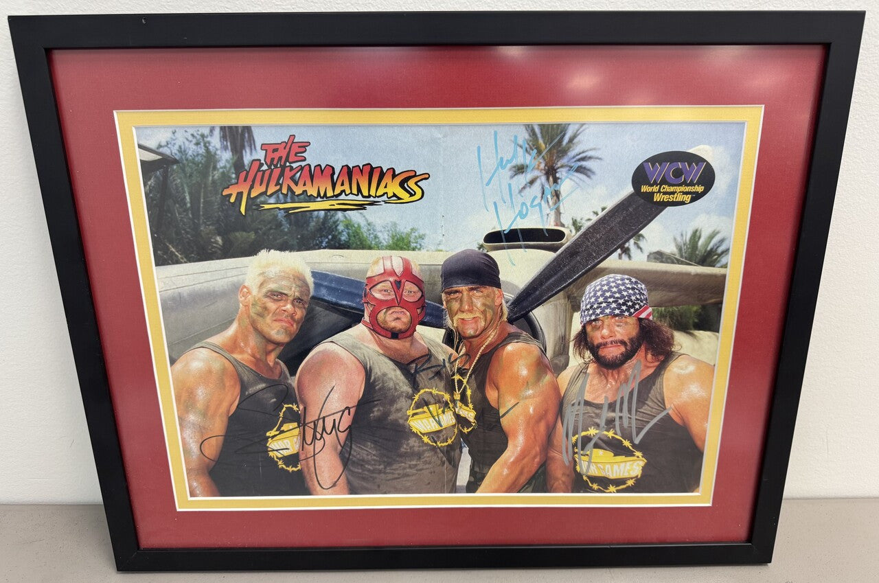 WCW The Hulkamaniacs Poster Signed Autograph JSA Hulk Hogan, Macho Man, Vader, Sting