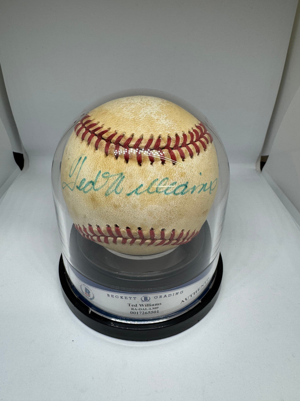 Ted Williams Signed Autographed OAL Baseball BAS Encapsulated *501