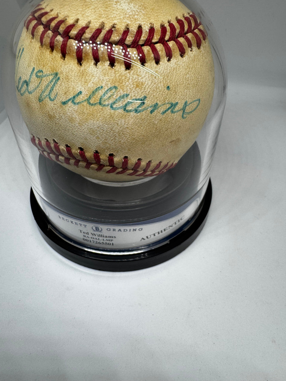 Ted Williams Signed Autographed OAL Baseball BAS Encapsulated *501