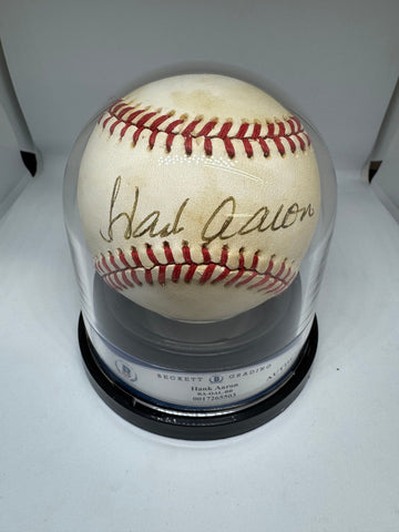 Hank Aaron Signed Autographed Rawlings OAL Baseball BAS Encapsulated *503