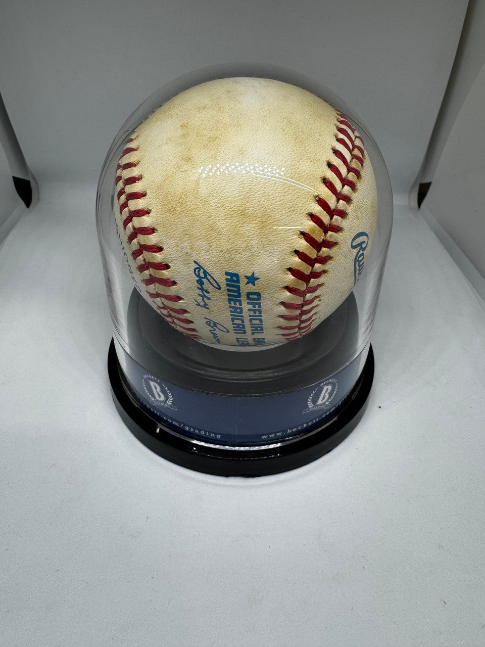 Hank Aaron Signed Autographed Rawlings OAL Baseball BAS Encapsulated *503
