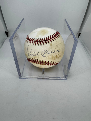 Hank Aaron Signed Autographed Baseball ONL Baseball JSA Letter