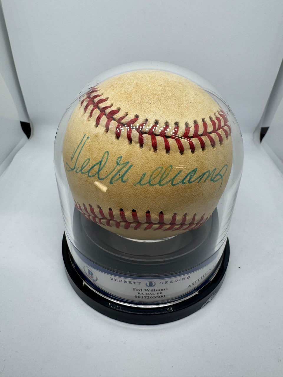 Ted Williams Signed Autographed OAL Baseball BAS Encapsulated *500