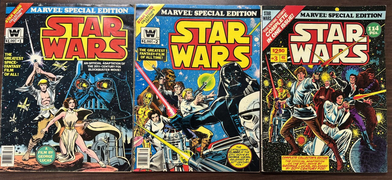 1977 Marvel Comics Star Wars Vol 1-3 Oversized Comic Book Lot VF