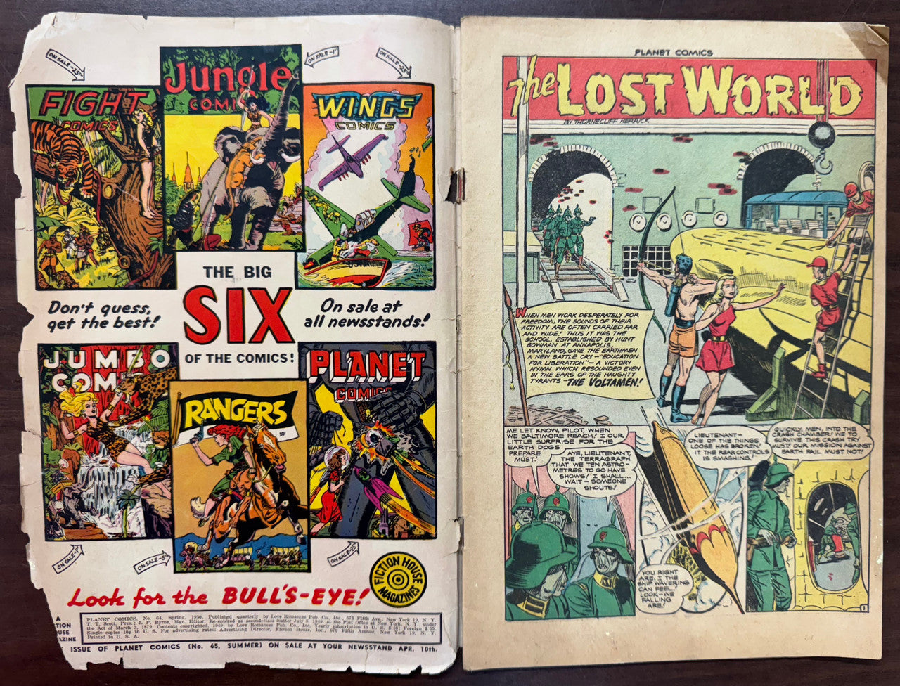1950 Planet Comics The Lost World #64 Comic Book PR