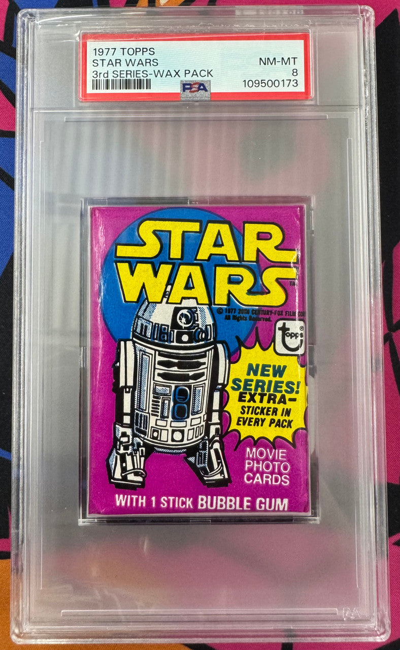 1977 Topps Star Wars Series 3 Sealed Wax Pack PSA 8