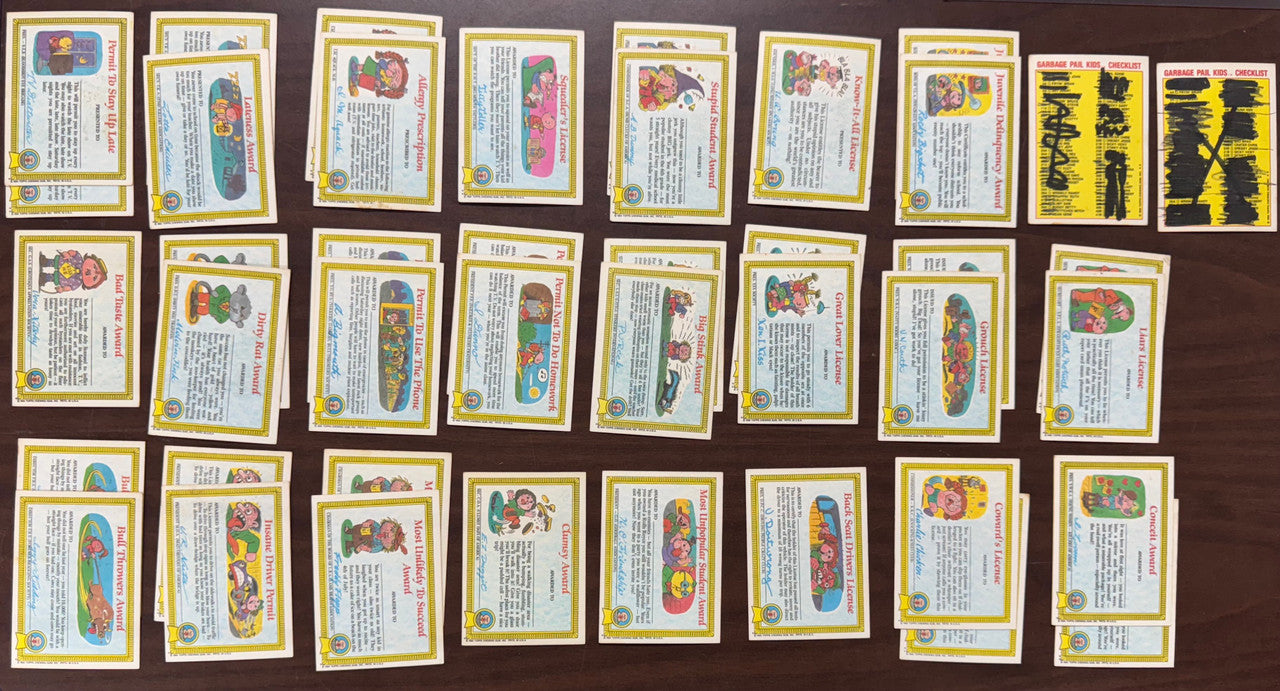 1985 Topps Garbage Pail Kids GPK Series 1 OS1 Near Complete Set (75/82) VG