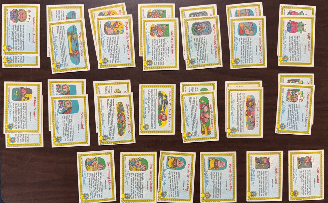 1985 Topps Garbage Pail Kids GPK Series 1 OS1 Near Complete Set (75/82) VG