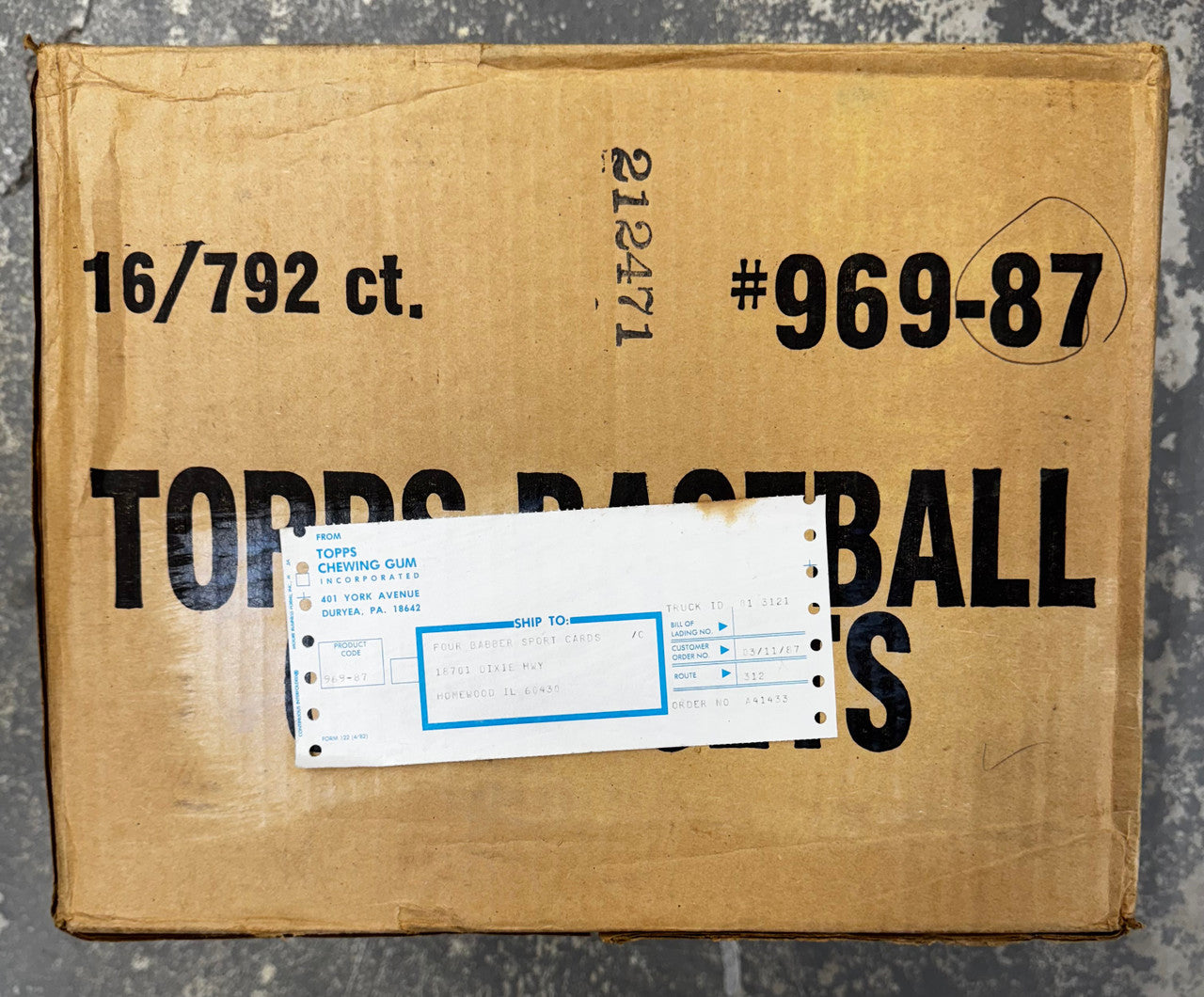 1987 Topps Baseball Factory Set Case Factory Sealed