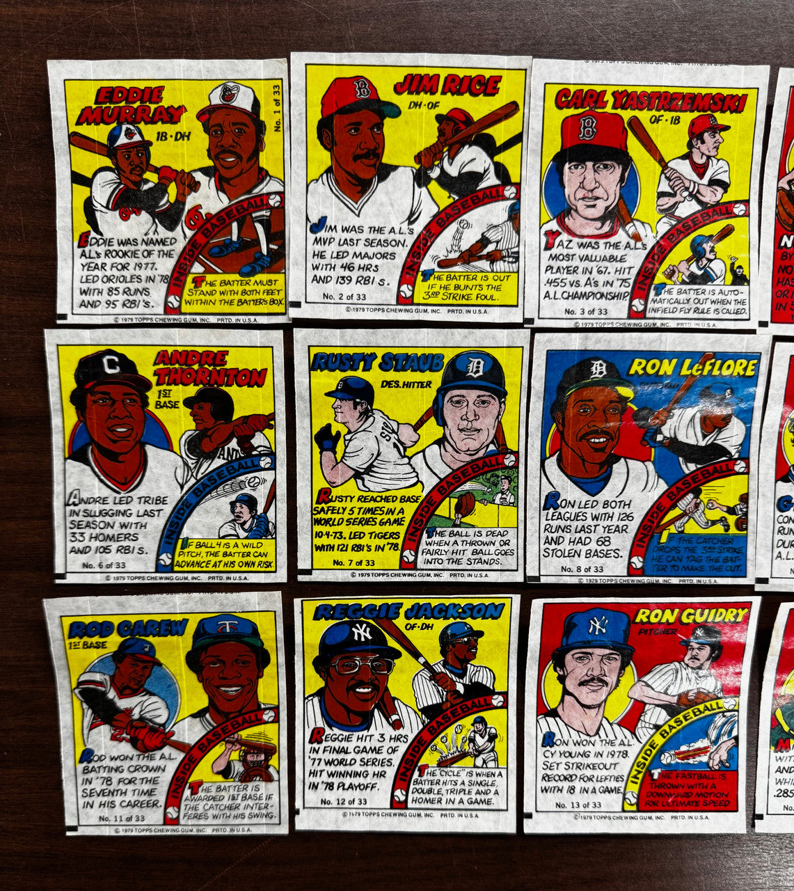 1979 Topps Baseball Comics Complete Set(33)
