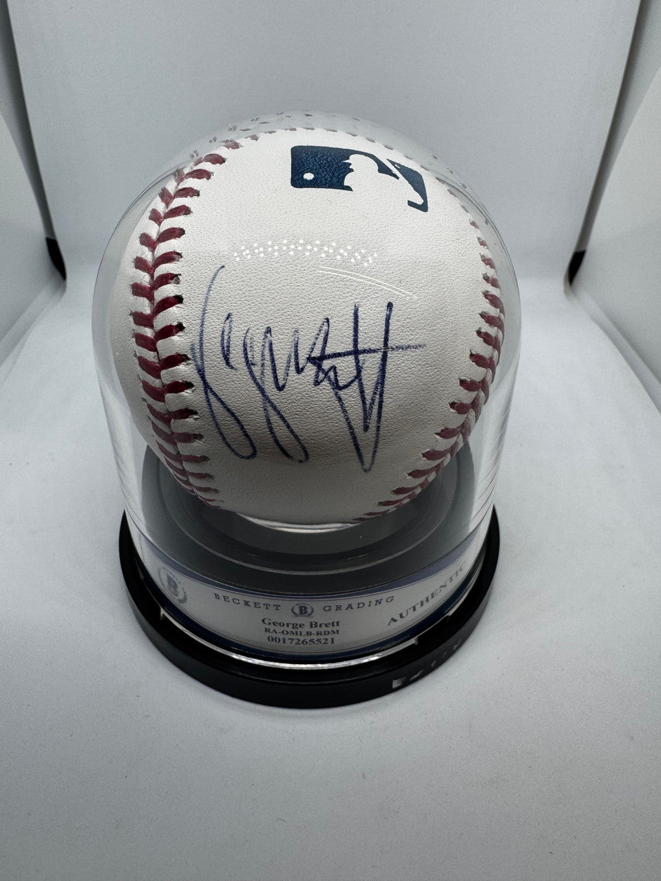 George Brett Signed Autographed Rawlings OML Baseball BAS Encapsulated