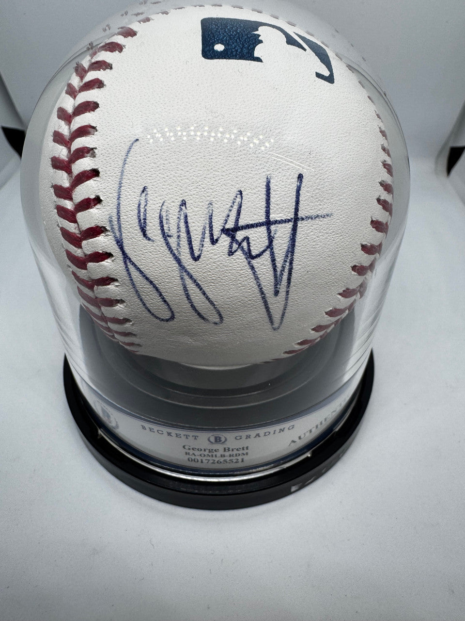 George Brett Signed Autographed Rawlings OML Baseball BAS Encapsulated