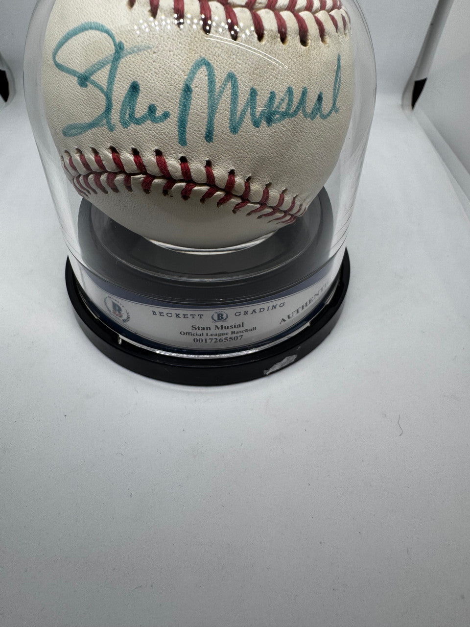 Stan Musial Signed Autograph MacGregor Official League Baseball BAS Encapsulated