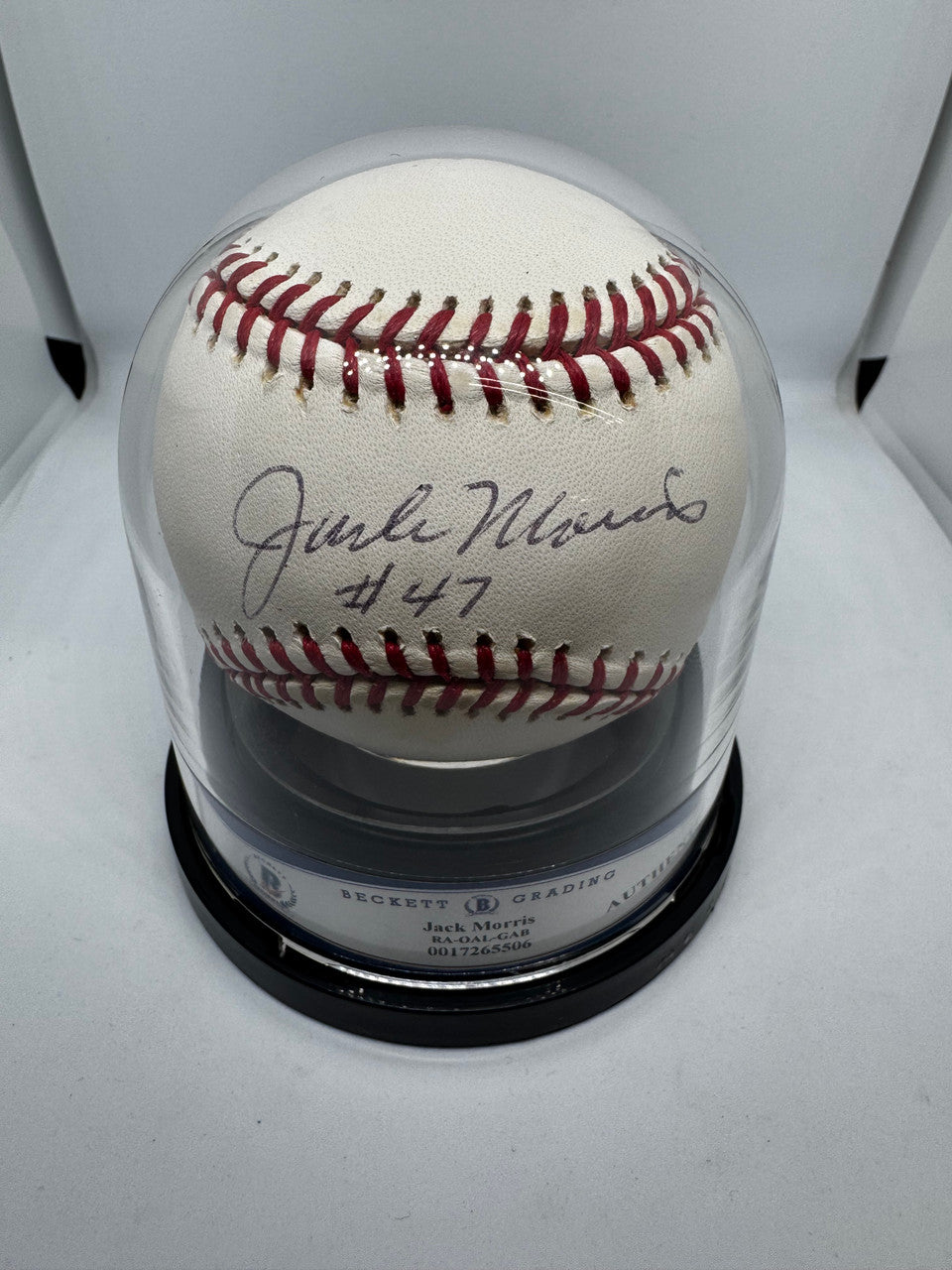 Jack Morris Signed Autographed Rawlings OAL Baseball BAS Encapsulated