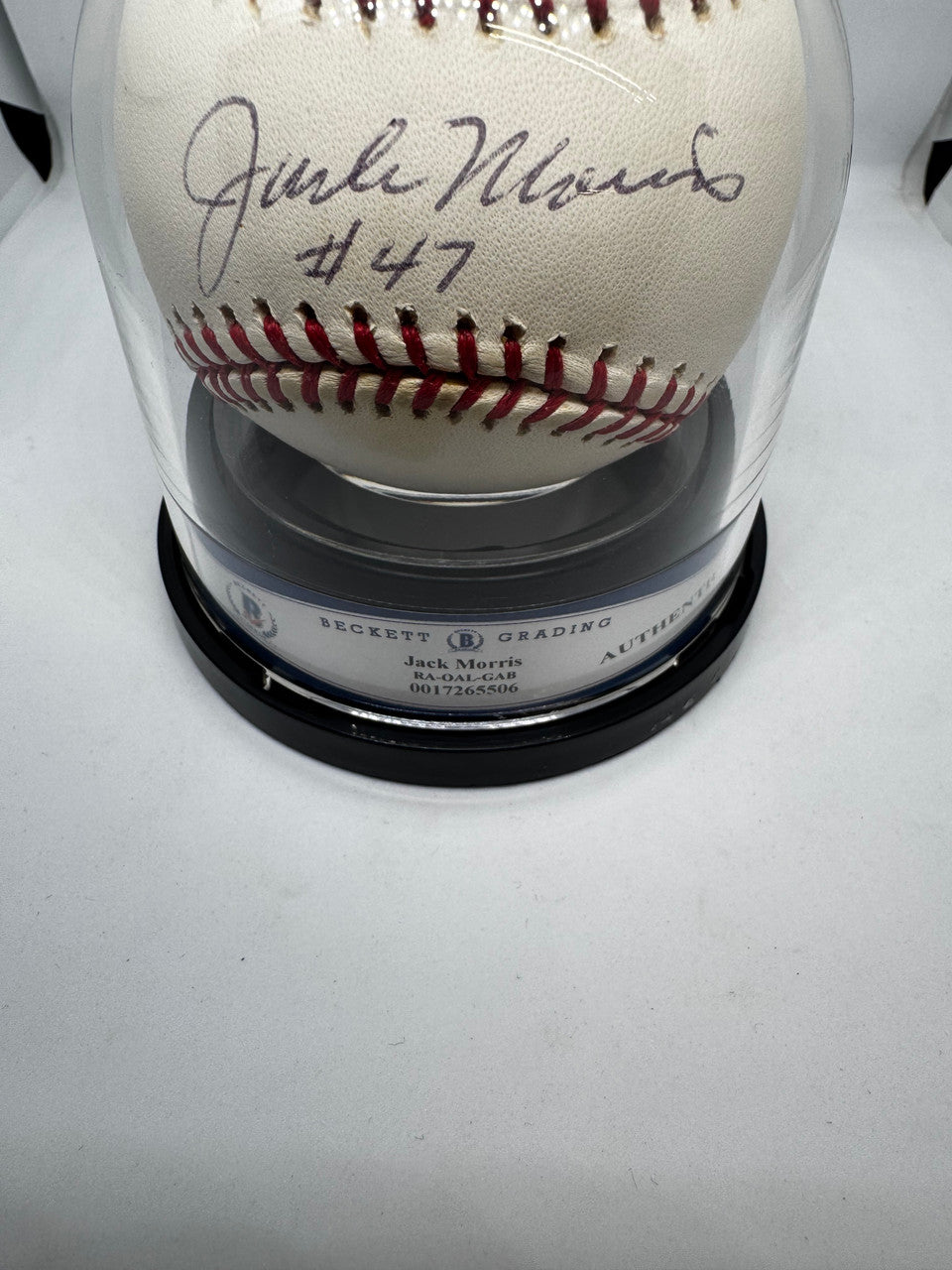 Jack Morris Signed Autographed Rawlings OAL Baseball BAS Encapsulated