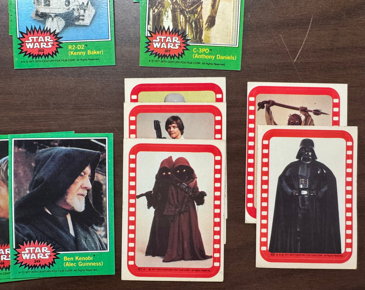 1977 Topps Star Wars Series 4 Partial Card Set 53/66 Fixed C3PO W/ Stickers EX